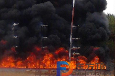 某研究所油池火，流淌火輻射熱流測(cè)量